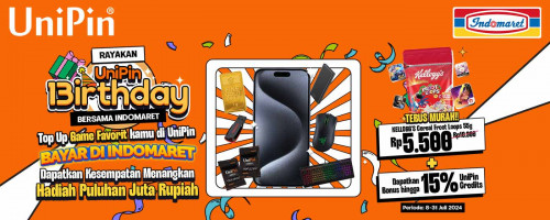 Rayakan UniPin 13irthday, Top Up Game dan Bayar di Indomaret, Tebus Murah Kellog’s + Bonus 15%
